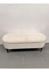 Cream Boucle Storage Bench