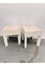 Alabaster Stone Top, Rectangular Wood Base Side Table