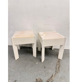 Alabaster Stone Top, Rectangular Wood Base Side Table