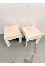Alabaster Stone Top, Rectangular Wood Base Side Table