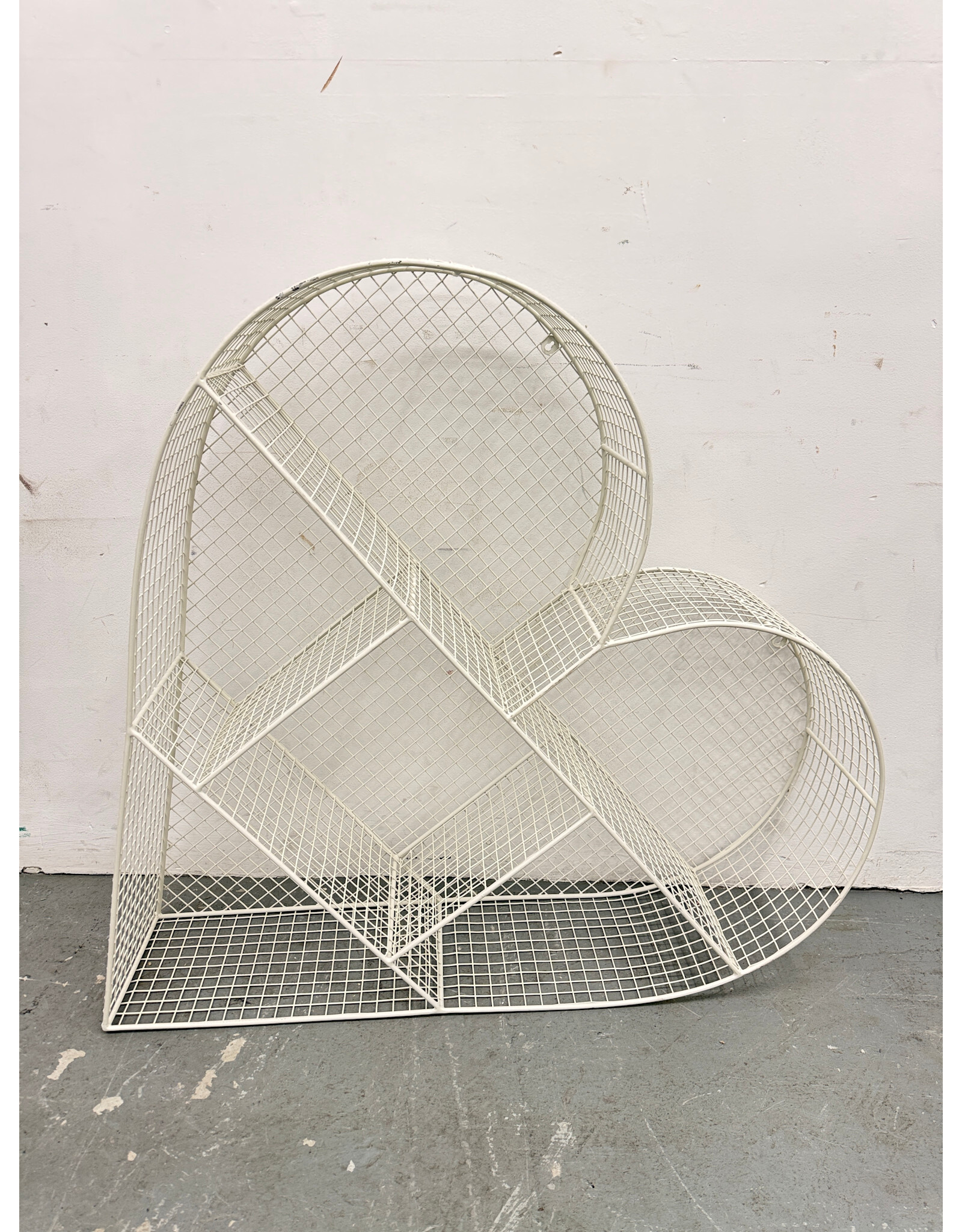 Restoration Hardware Industrial Wire Cubby Heart Shelf