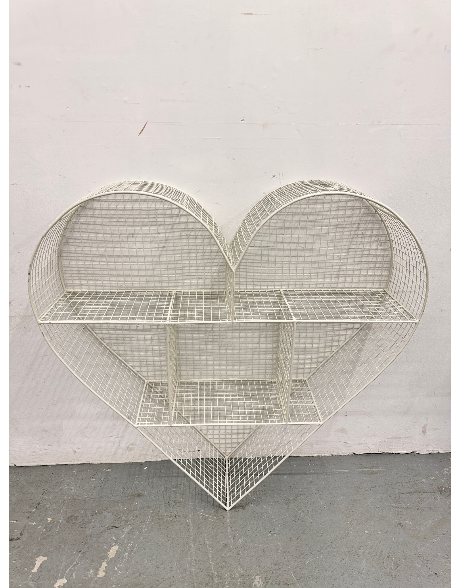 Restoration Hardware Industrial Wire Cubby Heart Shelf