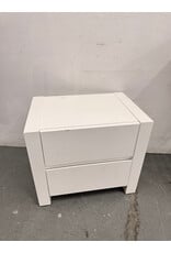 Restoration Hardware White Modern 2 Drawer Nightstand