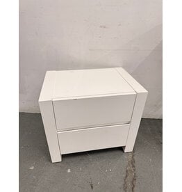 Restoration Hardware White Modern 2 Drawer Nightstand