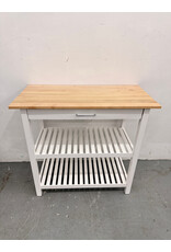 White Wood Top Kitchen Island