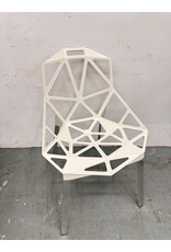 White Geometric Metal Chair