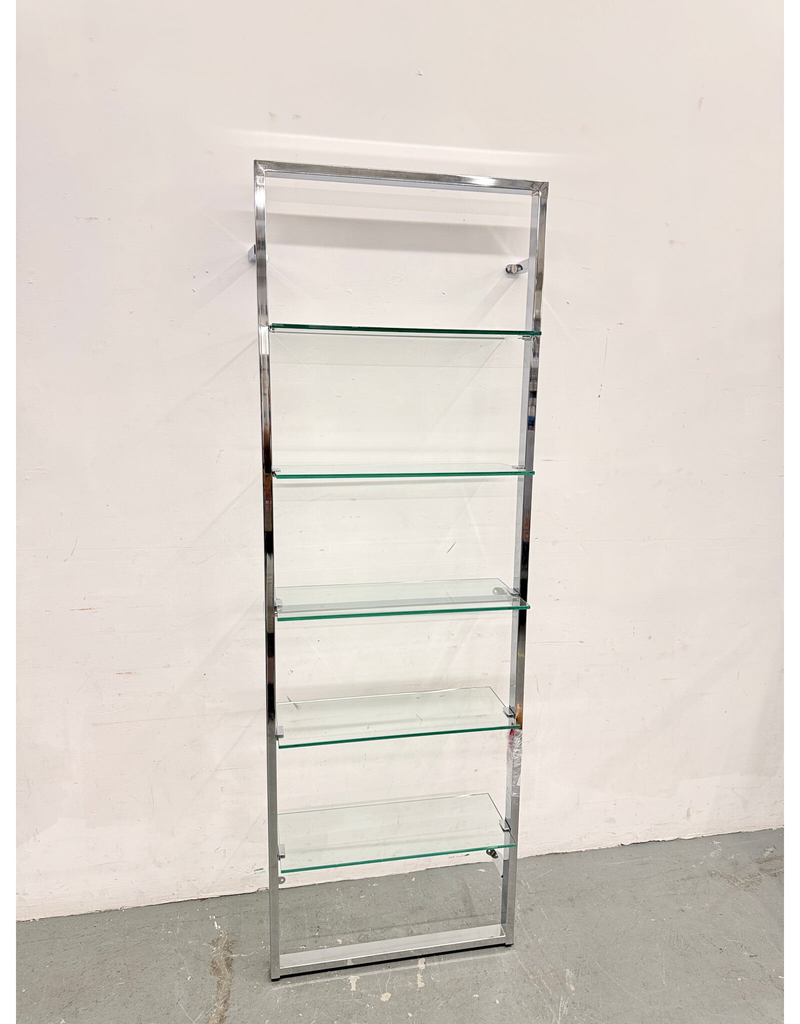 CB2 Glass and Chrome Shelves