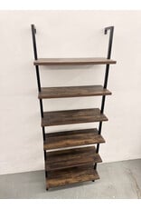 Industrial 6-Tier Ladder Bookshelf