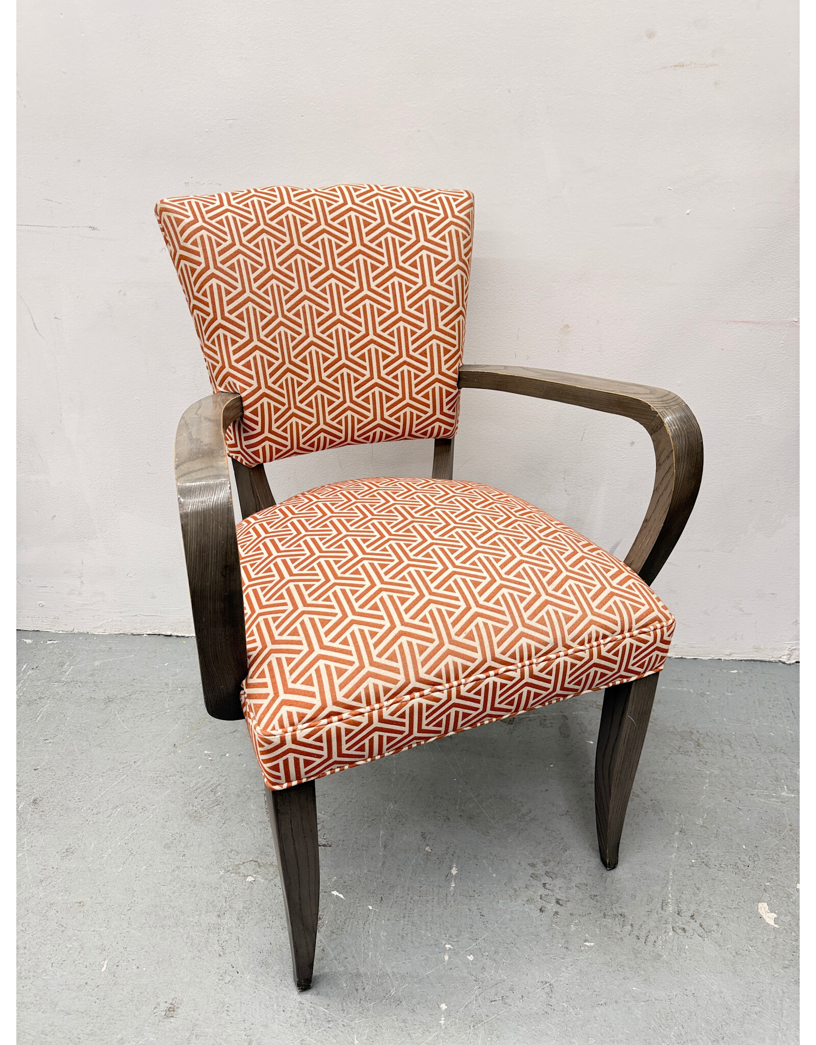 Geometric Chairs in Orange and White