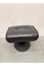 Black Pleather Ottoman Footstool Something Maybe