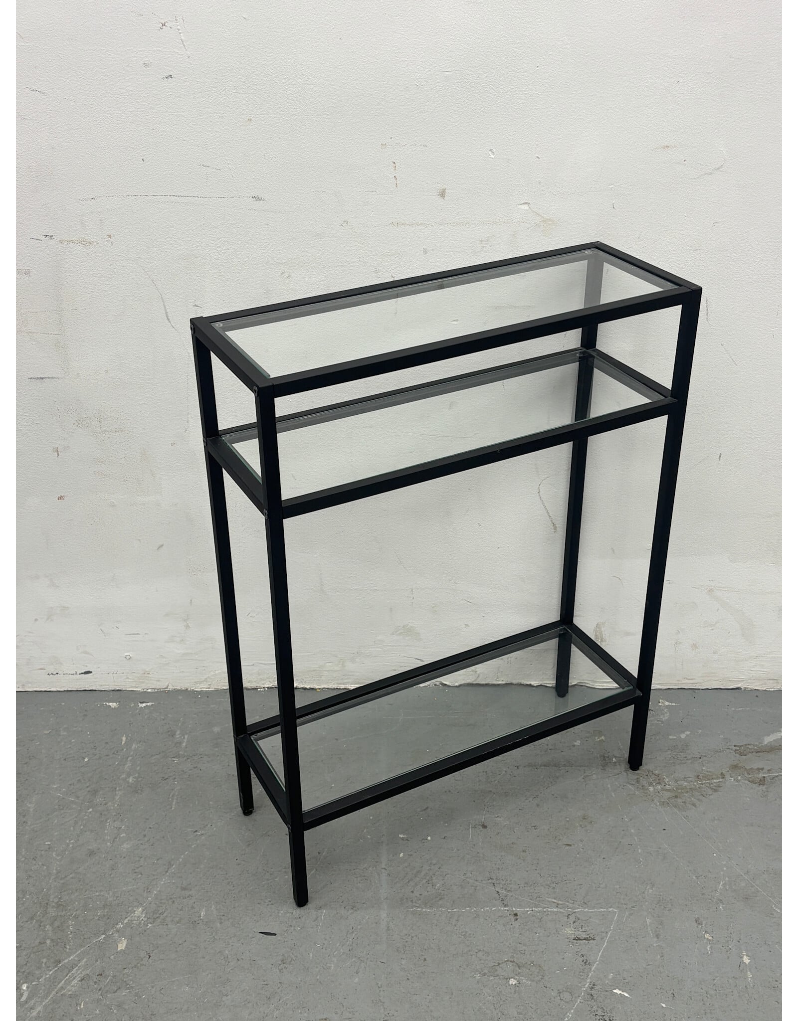 Black Glass Console Table