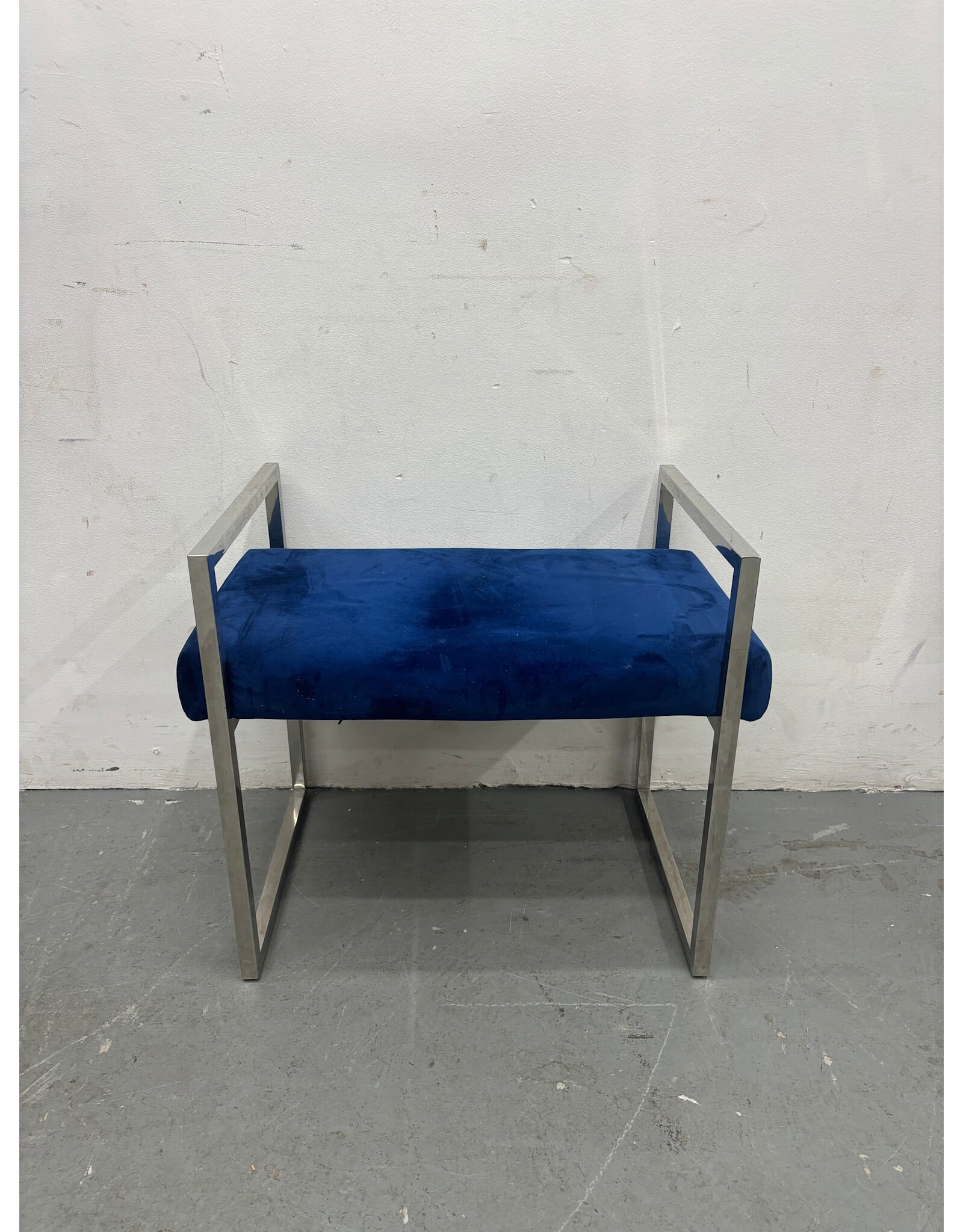 Blue and Chrome Mini Bench