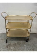 Vintage Rolling Cart with Lift Up Tray Top