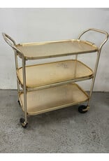 Vintage Rolling Cart with Lift Up Tray Top