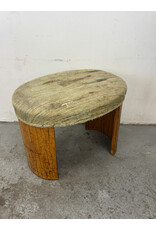 Italian Art Deco Curved Wood Stool