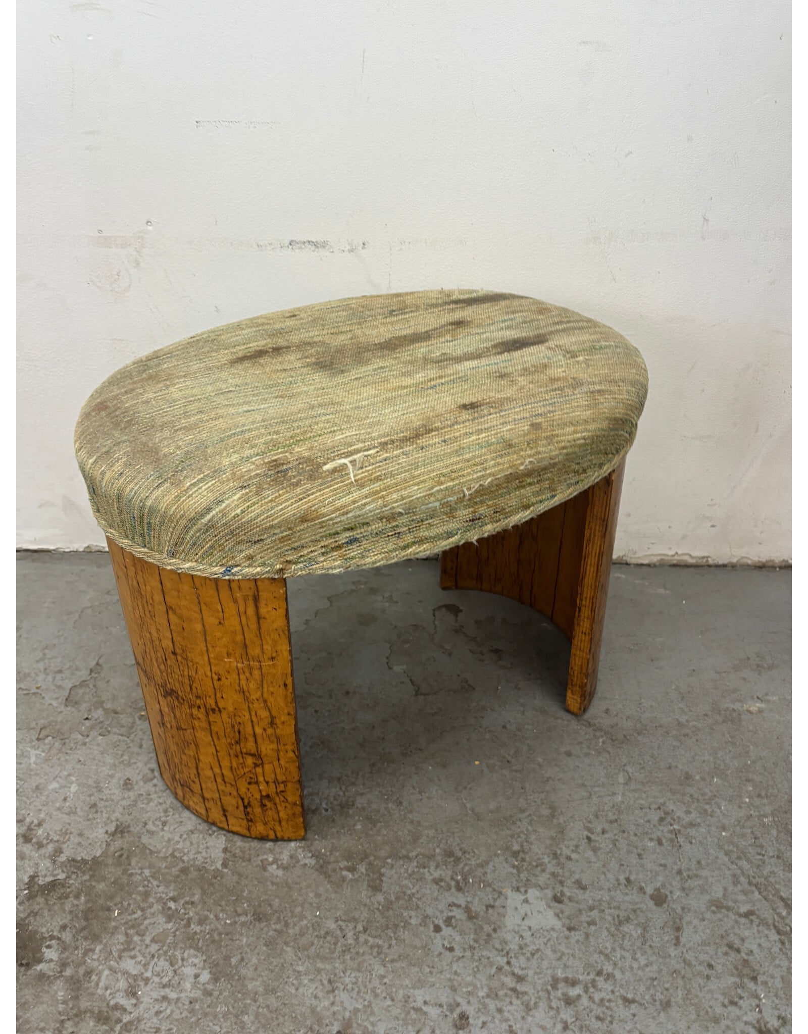 Italian Art Deco Curved Wood Stool