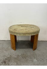 Italian Art Deco Curved Wood Stool