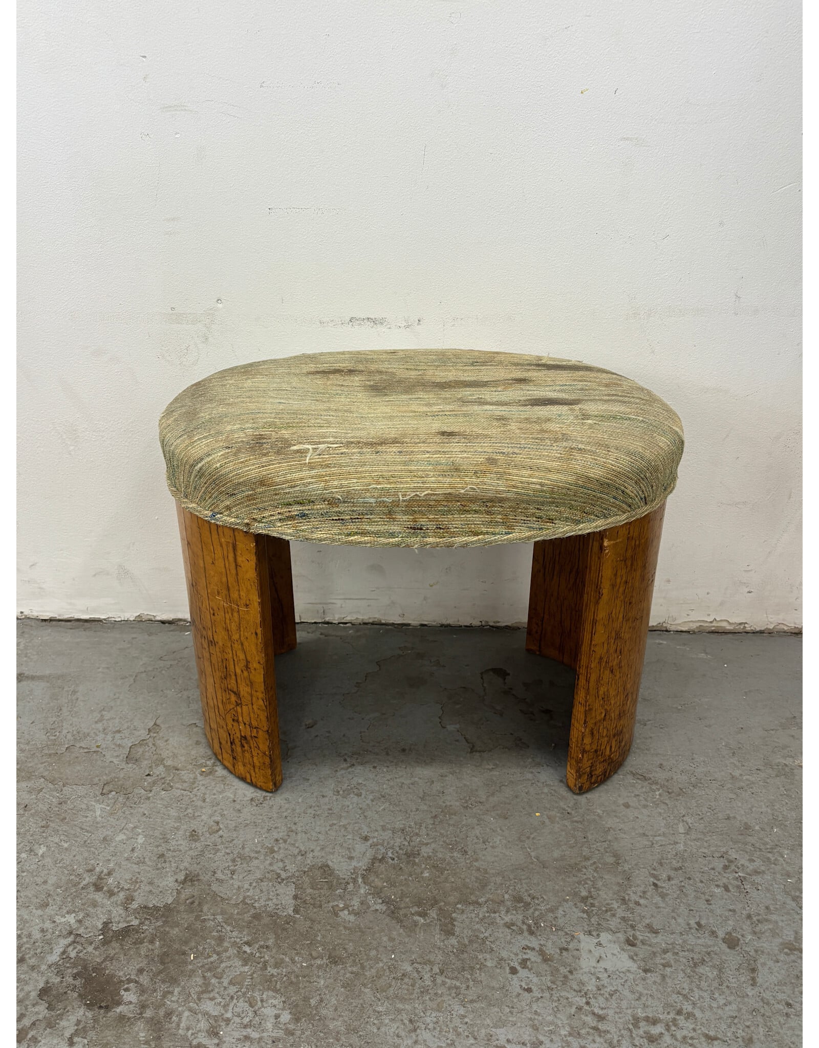 Italian Art Deco Curved Wood Stool