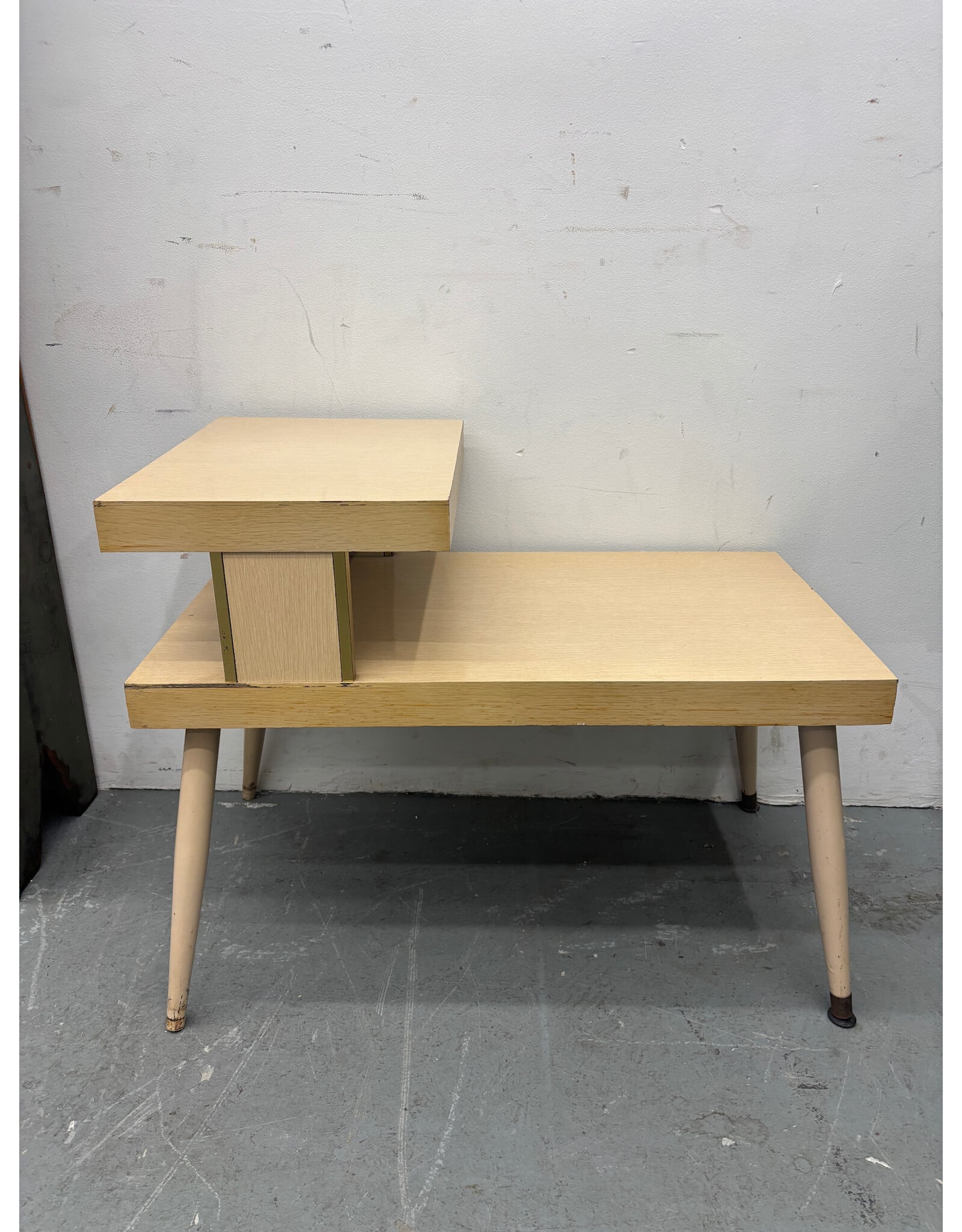 Blonde Double Decker MCM Side Table