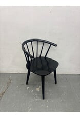 Black Curved Spindleback Wood Dining Chair