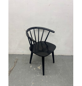 Black Curved Spindleback Wood Dining Chair