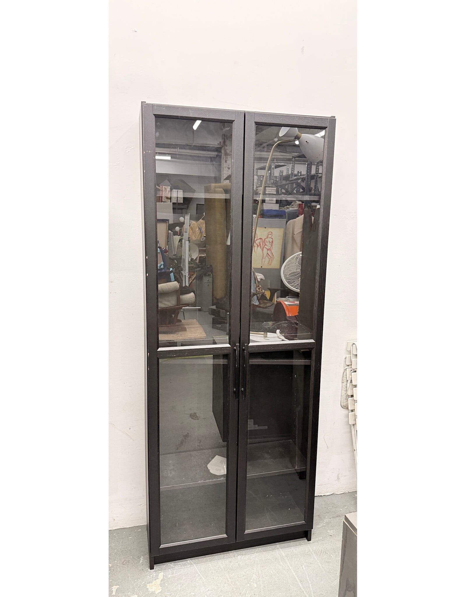 Modern Black and Glass Bookcase