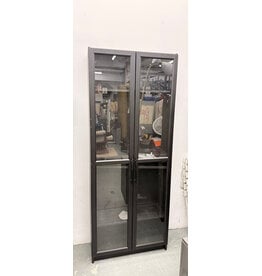 Modern Black and Glass Bookcase