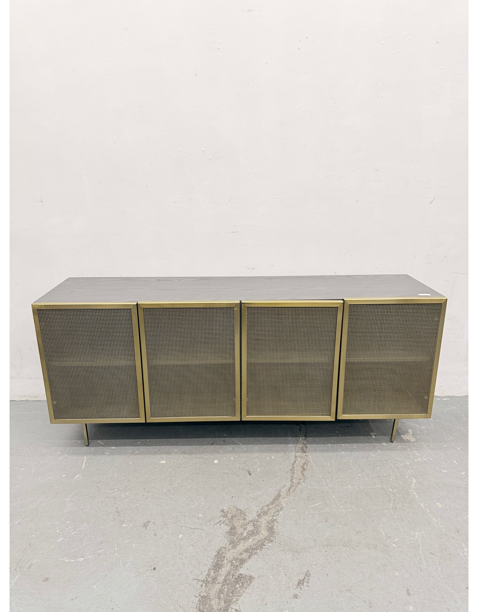 Cb2 Trace Brass Mesh Credenza