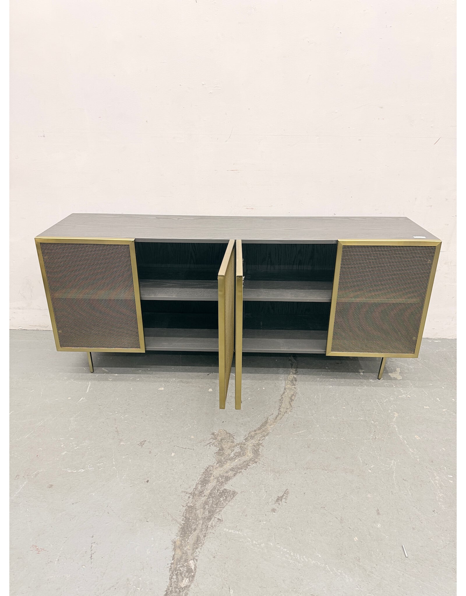 Cb2 Trace Brass Mesh Credenza