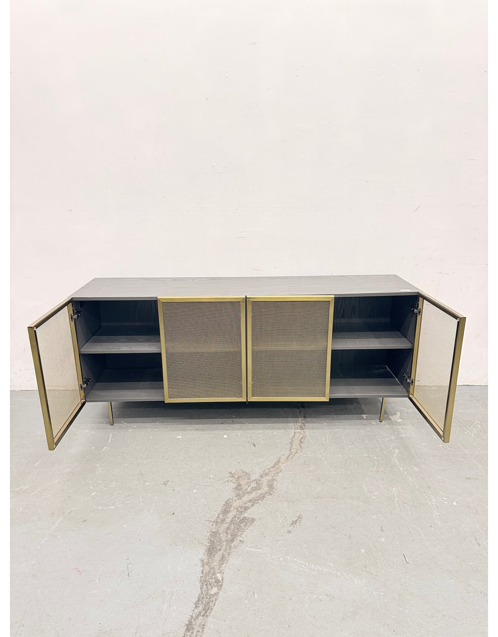 Cb2 Trace Brass Mesh Credenza