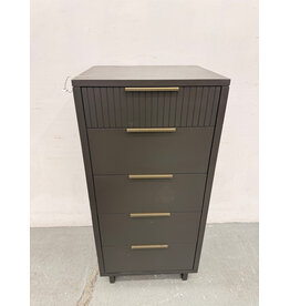 Modern Dark Gray 5-Drawer Dresser