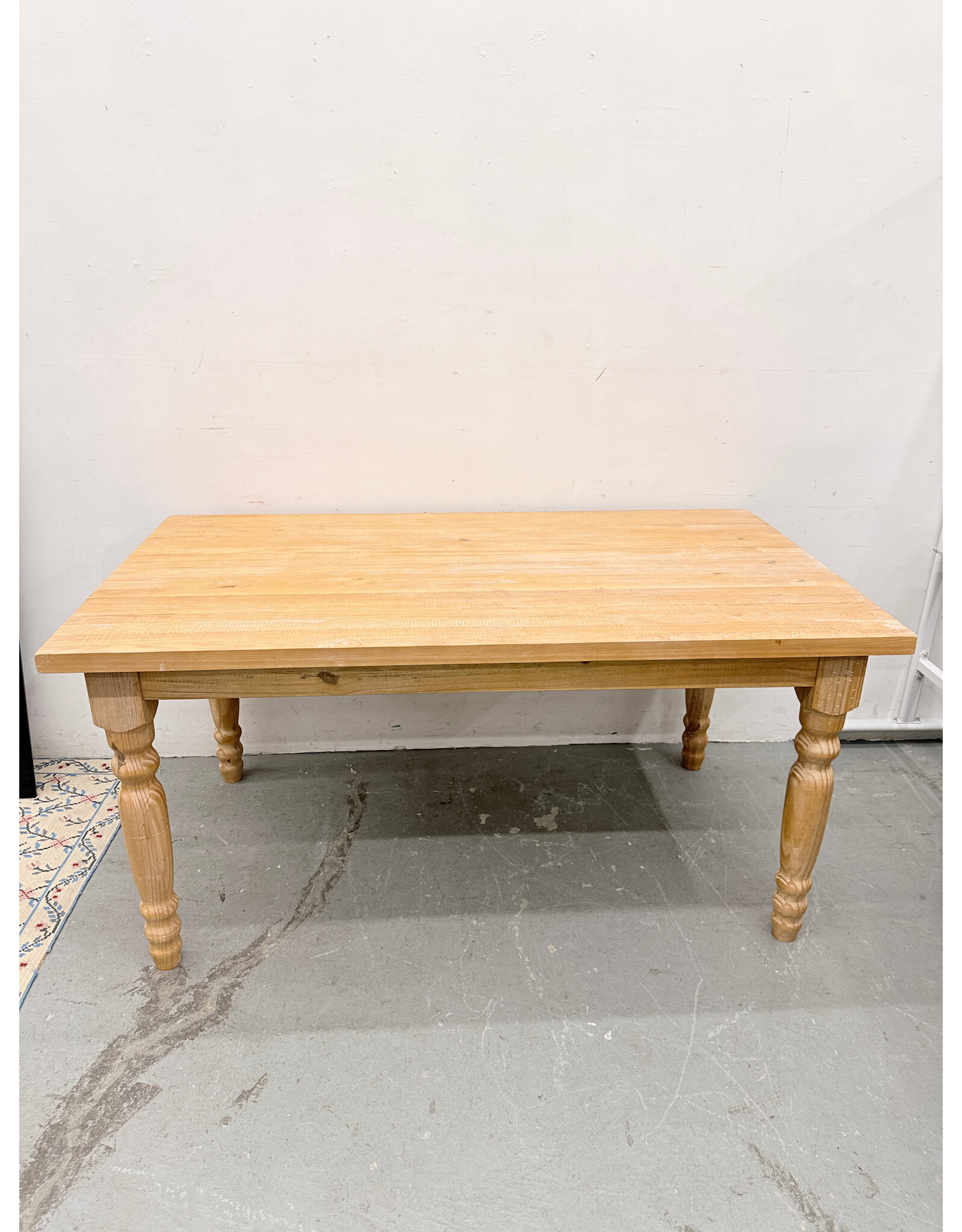 Farmhouse Natural Wood Dining Table