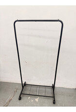 Black Metal Clothing Rack with Shoe Storage