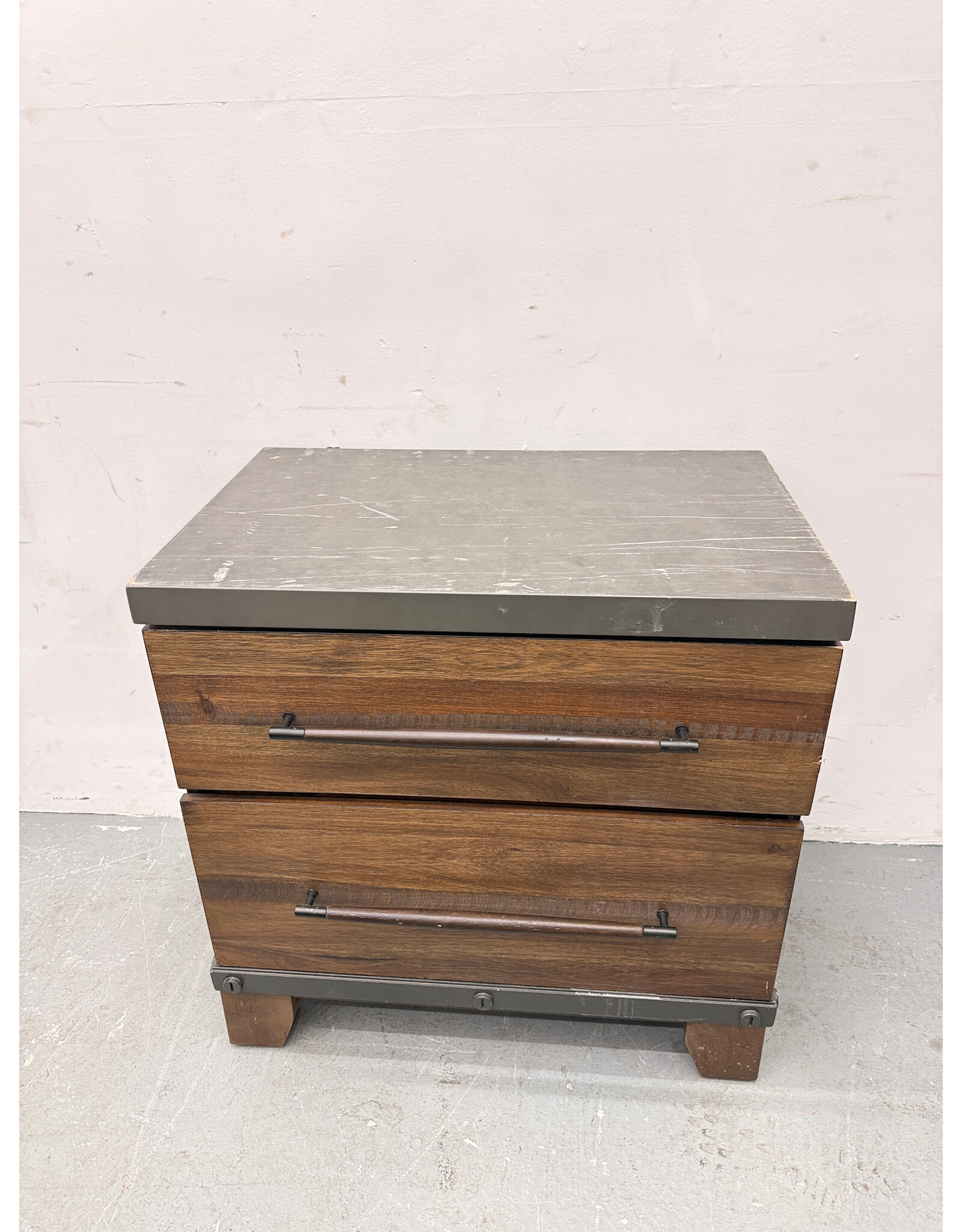 Rustic 2-Drawer Nightstand