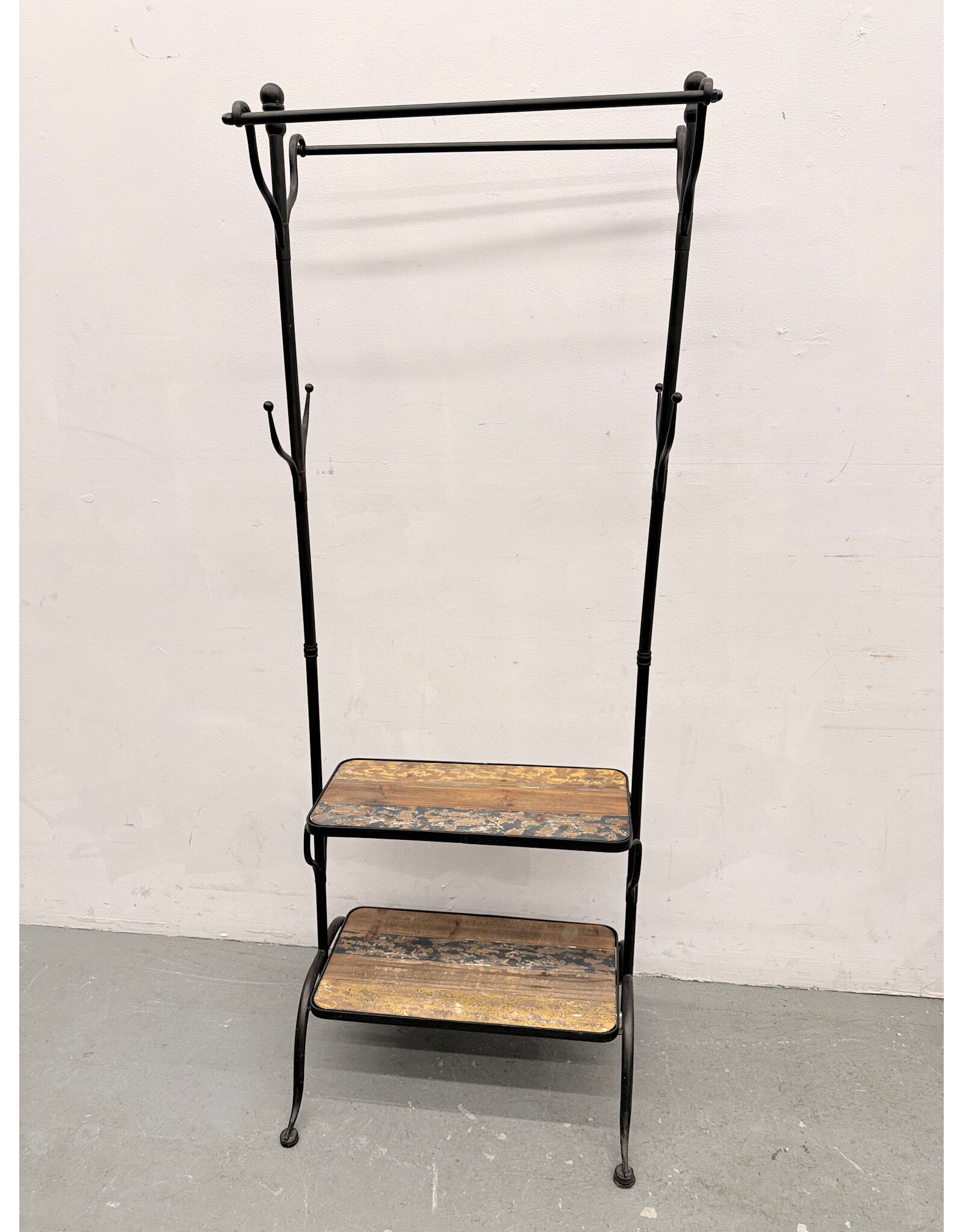 Calvert Aged Metal 4-Hook Coat Stand