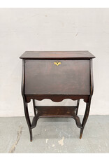 Antique Style Secretary Desk, Dark Wood Finish