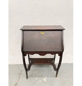 Antique Style Secretary Desk, Dark Wood Finish