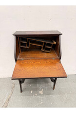 Antique Style Secretary Desk, Dark Wood Finish