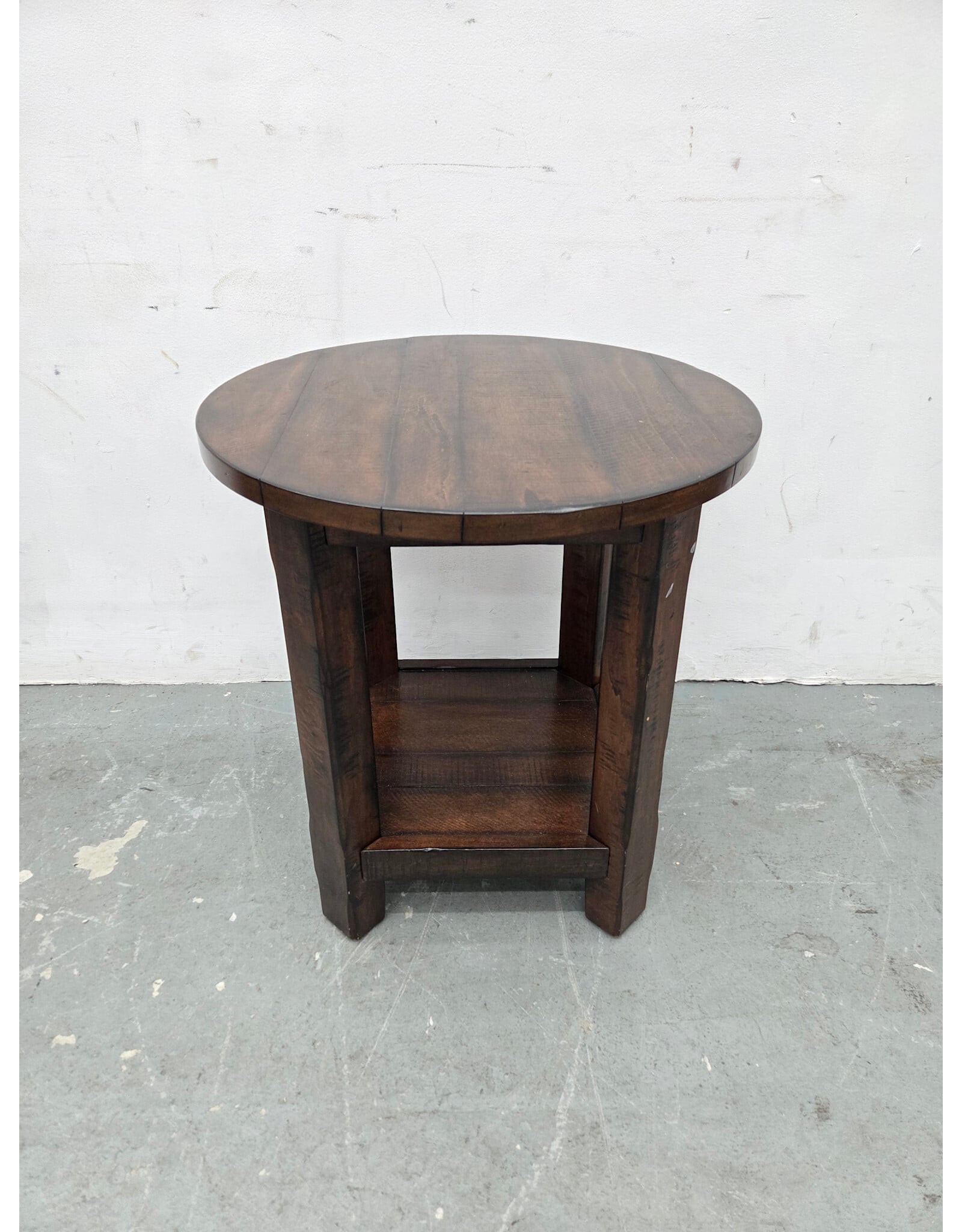 Pottery Barn Benchwright Round Wooden Side Table