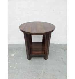 Pottery Barn Benchwright Round Wooden Side Table