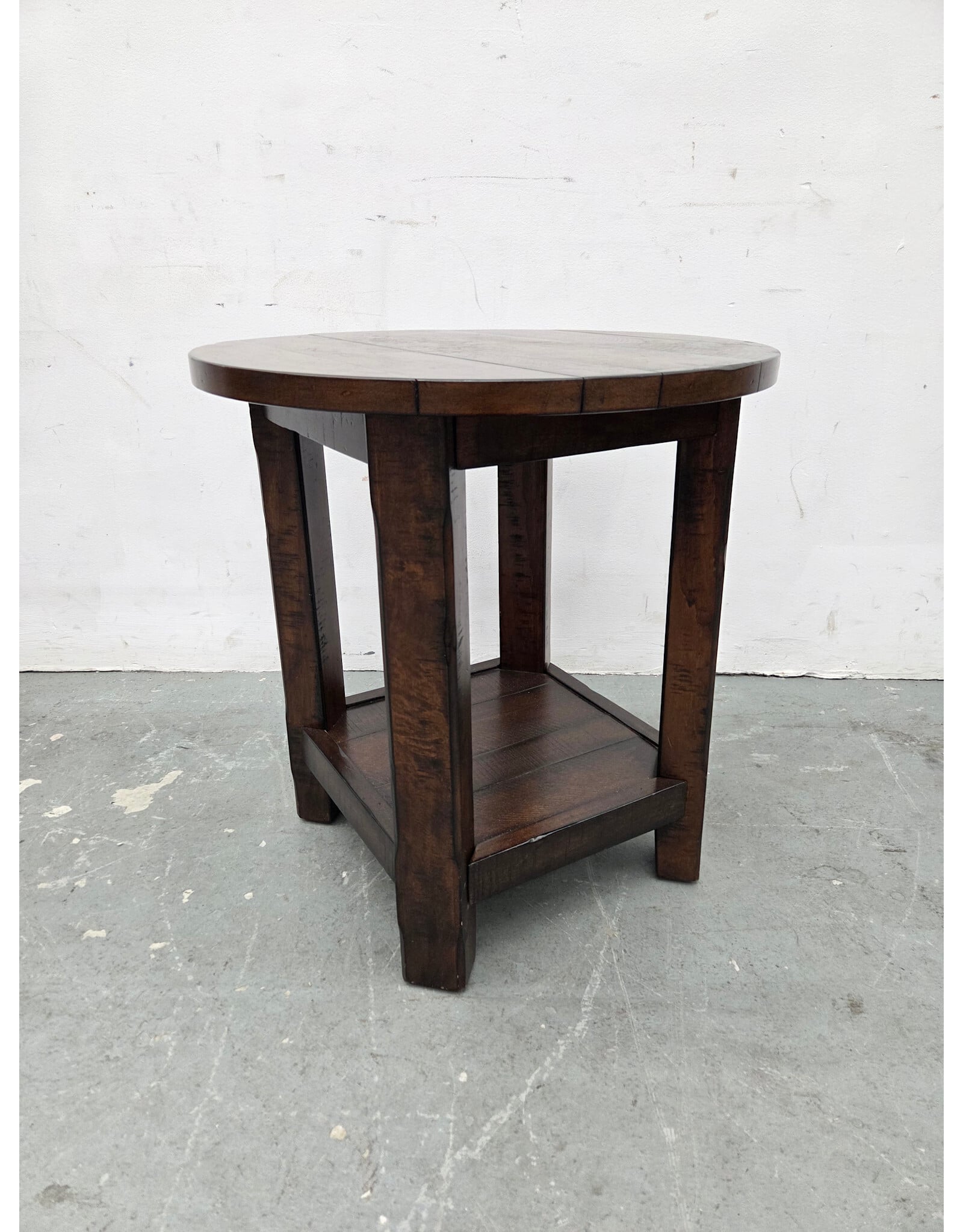 Pottery Barn Benchwright Round Wooden Side Table
