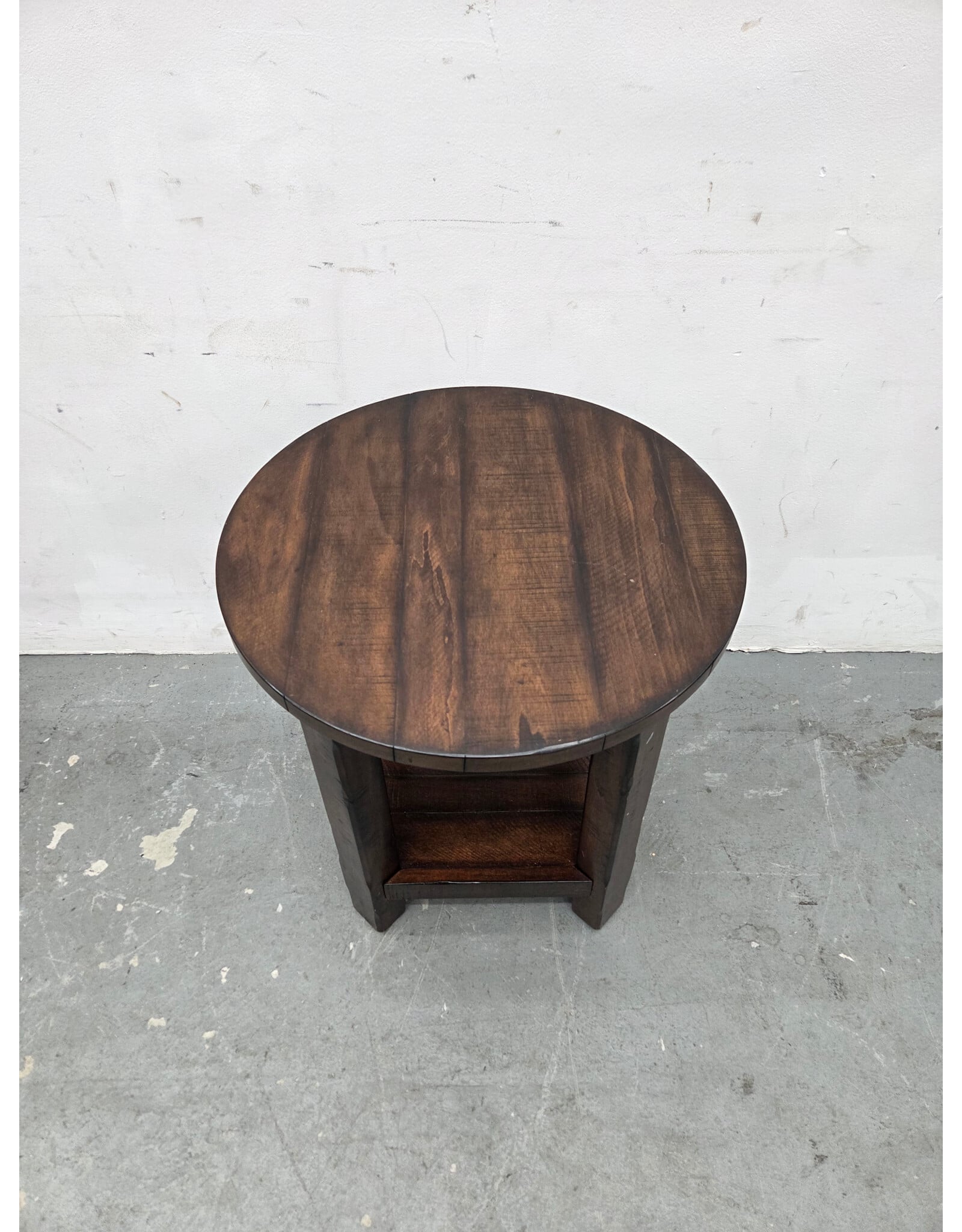 Pottery Barn Benchwright Round Wooden Side Table