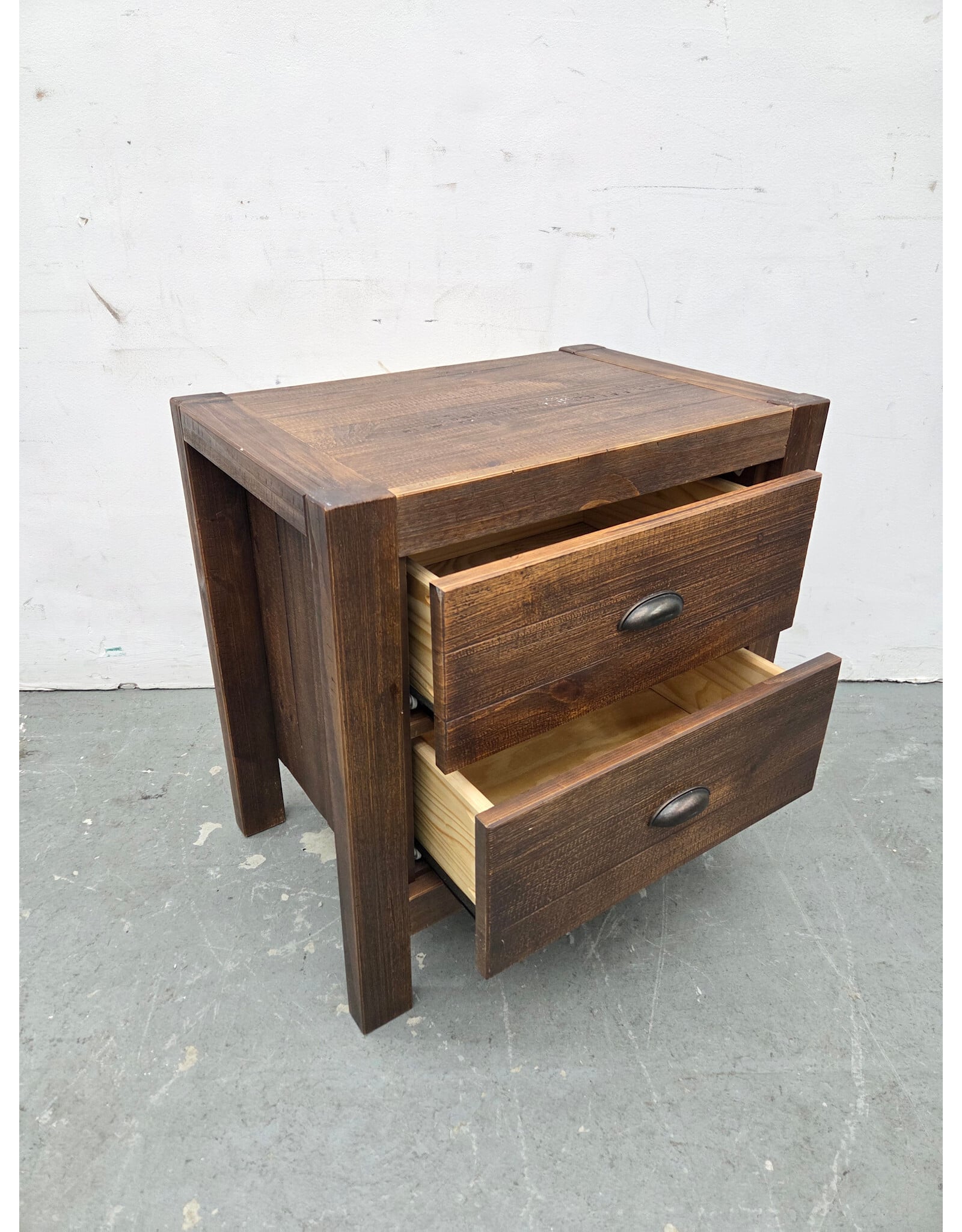 Modern Wooden 2-Drawer Nightstand