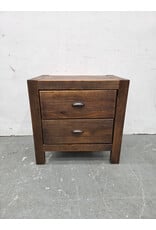 Modern Wooden 2-Drawer Nightstand