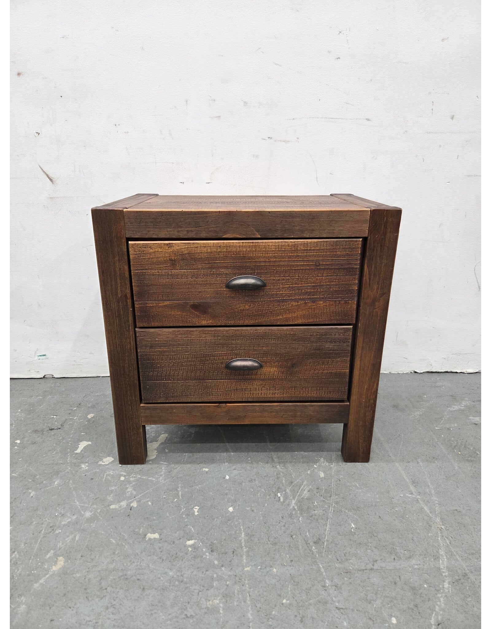 Modern Wooden 2-Drawer Nightstand