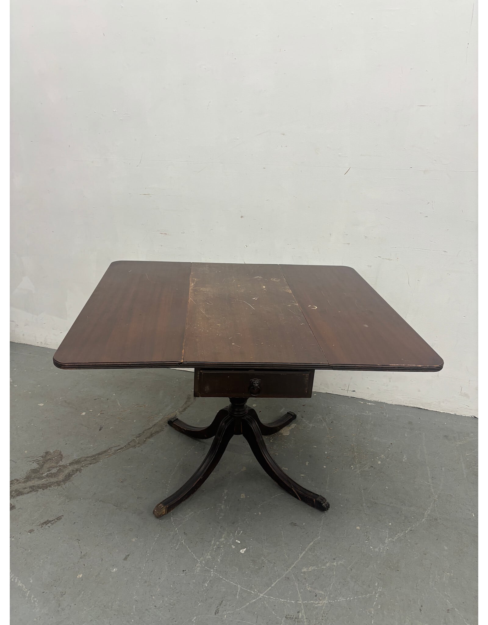 Antique Drop Leaf Table with Lion Head Pull