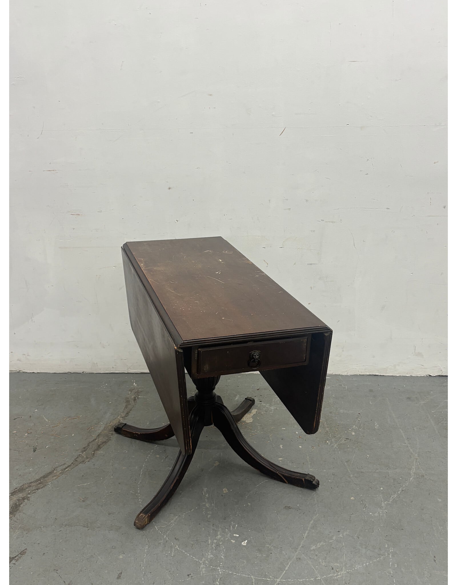 Antique Drop Leaf Table with Lion Head Pull