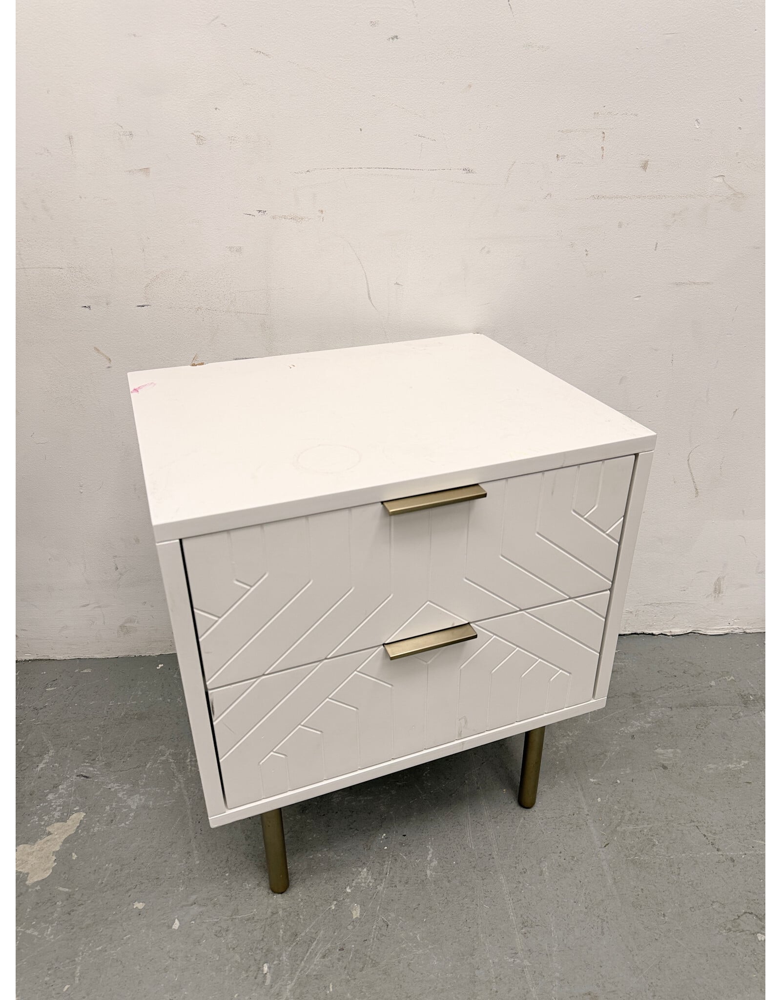 Williams Sonoma White and Gold Nightstands