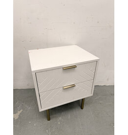 Williams Sonoma White and Gold Nightstands