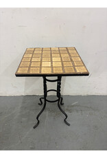 Ceramic Top with Dark Wrought Iron Side Table